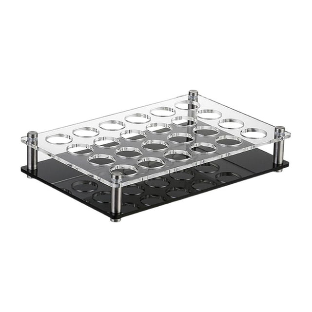 Bandeja para vasos de vidrio Estante para tazas de cóctel Soporte para encimera Taza de café Estante para tazas de agua Agujeros redondos Soporte para , 24 hoyos negro
