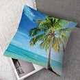 thumbnail image 7 of BANET Pillowcase Beautiful Beach with Coconut Palm Tree Blue Sky Set of 2 Square,Throw Pillow Covers Decorative for Couch and Bed for  12x12in, 7 of 7