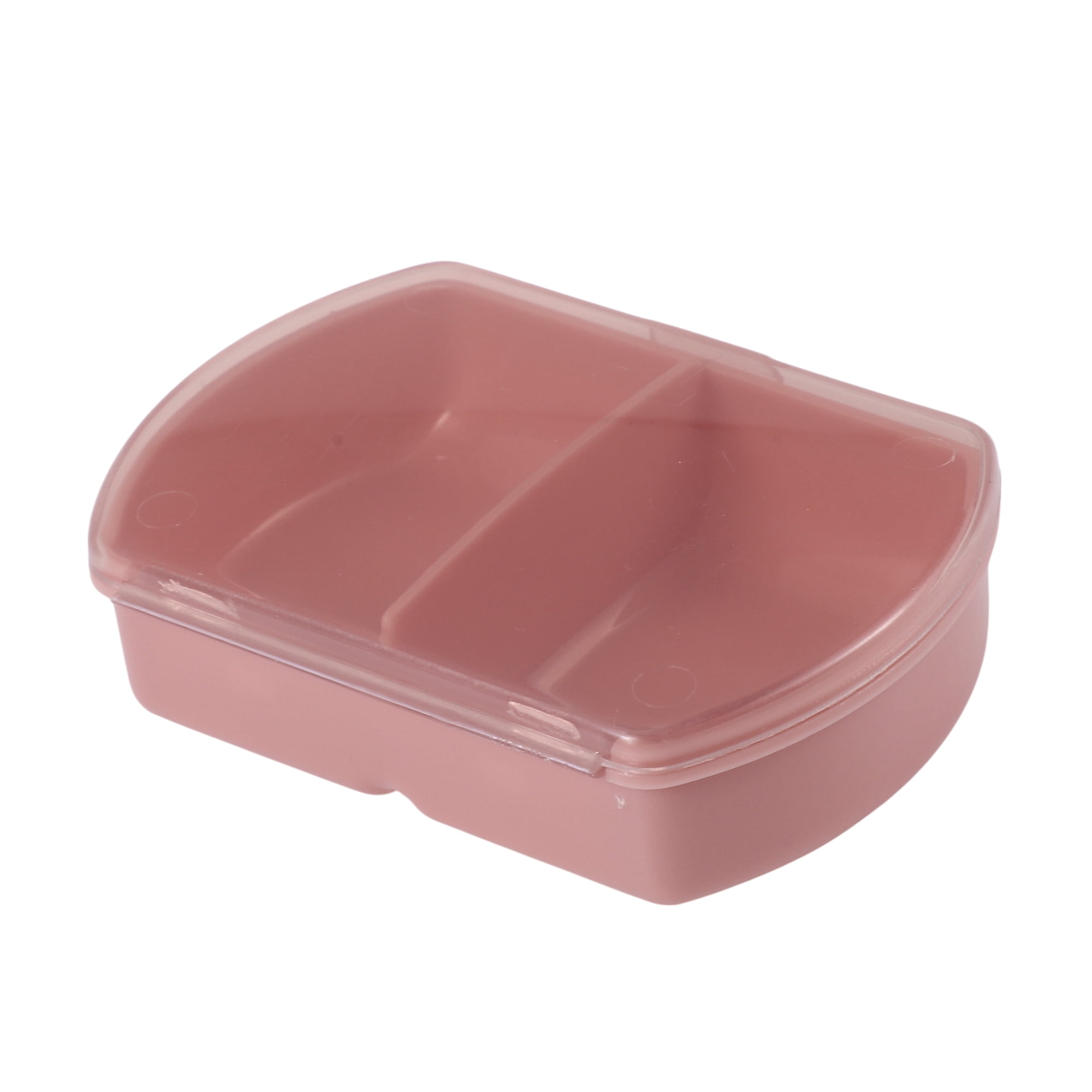 Unique Bargains 2 Compartment Pill Case for Travel 1 Pc Cameo