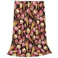 thumbnail image 2 of Honeii Ice Cream Cake Print Fleece Blanket - Throw Blanket for Bed, Sofa, Couch, Camping, and Travel , Microplush Ultra Soft Warm Blanket-60"x50", 2 of 7