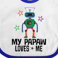 thumbnail image 4 of Inktastic My Papaw Loves Me Grandson Robot Boys Baby Bib, 4 of 4