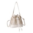 thumbnail image 1 of Bolsa tipo cubo para mujer, bandolera tejida con cordón, Bolsa de hombro, Bolsa de viaje Tmvgtek Para Estrenar, 1 of 9