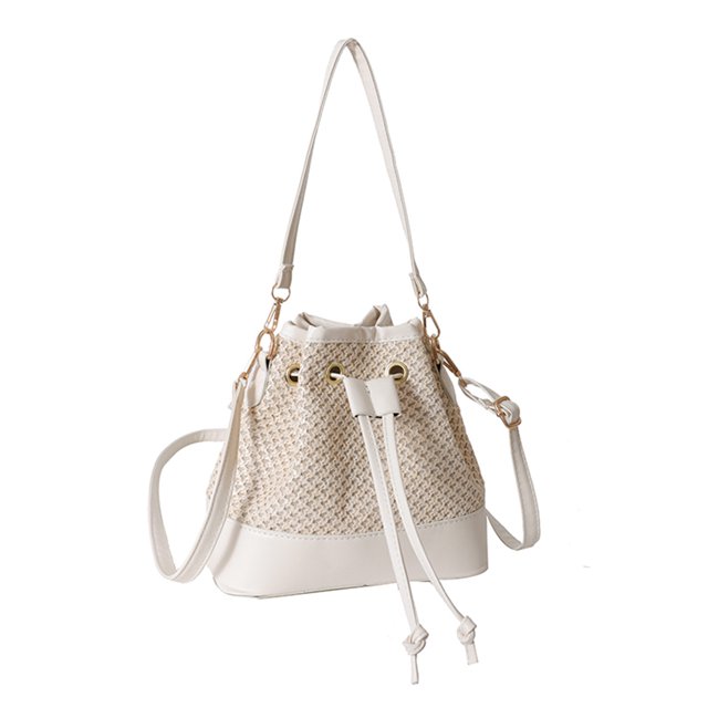 Bolsa tipo cubo para mujer, bandolera tejida con cordón, Bolsa de hombro, Bolsa de viaje Tmvgtek Para Estrenar