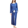 thumbnail image 1 of Richie House Womens Pajama Set Long Sleeve Sleepwear Scoop Neck Pjs Sets S-XXL 2 Pc set Lounge RHW4044, 1 of 7