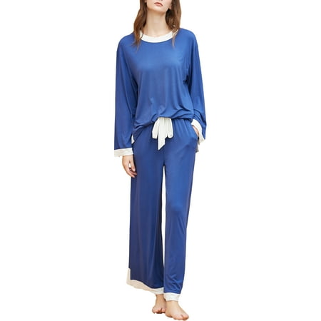 

Richie House Womens Pajama Set Long Sleeve Sleepwear Scoop Neck Pjs Sets S-XXL 2 Pc set Lounge RHW4044