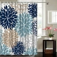 thumbnail image 5 of ArtBones Navy Blue Shower Curtain 72x72inch Blue Dahlia Flower Shower Curtain Bathroom Decor, Polyester Fabric Bath Curtain, 5 of 6