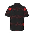 thumbnail image 3 of Kll Men'S Hawaiian Shirt Short Sleeve Button Down Beach Shirts-Cardiogram And Heart, 3 of 8