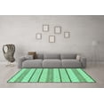 thumbnail image 3 of Ahgly Company Machine Washable Indoor Round Solid Turquoise Blue Modern Area Rugs, 3' Round, 3 of 4