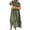 Army Green., variant on Akafmk Summer Dresses for Women Casual Dresses,Solid Color Round Neck Long Dress Short Sleeve Maxi Dresses Cotton Linen A Line Beach Sundress