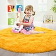 thumbnail image 5 of Junovo Luxury Round Fluffy Area Rugs for Bedroom Kids Girls Room Nursery,Super Soft Circle Rug,Cute Shaggy Carpet For Living Room,5'x5',Orange, 5 of 7