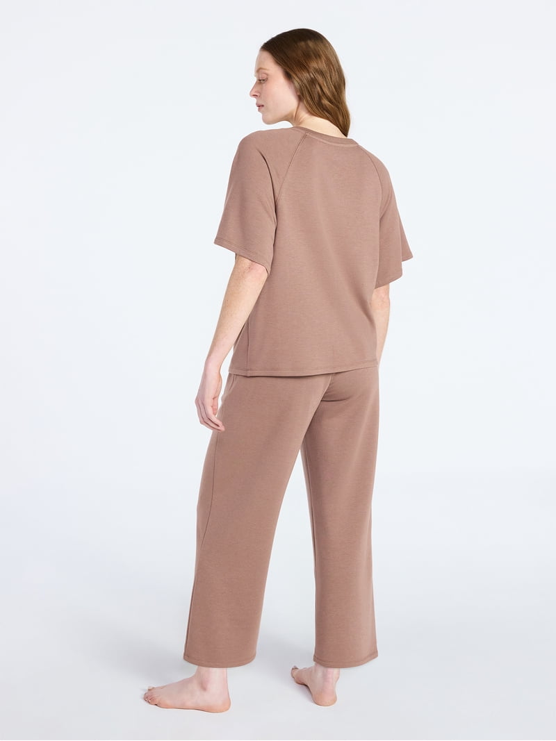Joyspun Women's French Terry Lounge Sleep Short Sleeve Top and Joyspun Women's French Terry Lounge Sleep Short Sleeve Top and