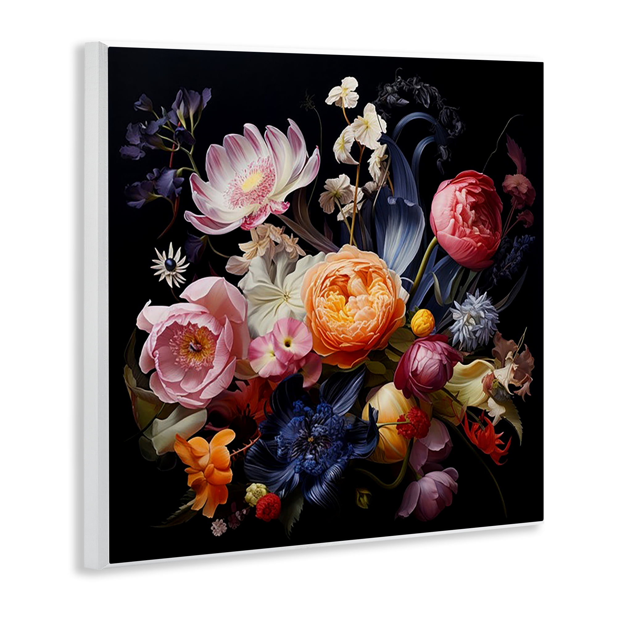 Stupell Industries Vintage Dark Bouquet Plants & Flowers Painting Unframed Art Print Wall Art, 12 x 12