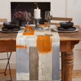 thumbnail image 2 of Chemin de Table 70 Pouces de Long pour Salle à Manger Halloween Citrouille Orange Gris Lavable Toile de Jute Lin Collection de Table pour Fête Dîner Vacances Motif Abstrait, 2 of 7