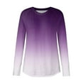 thumbnail image 5 of Womens Long Sleeve T Shirts Thumb Hole Crewneck Gradient Color Tee Spring Casual Basic Tops White L, 5 of 6