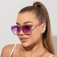 thumbnail image 4 of Lunettes de Cyclisme Anti-Lumière Carrées Mode Camping Randonnée Femmes Grand Cadre Lunettes Colorées Dégradé Extérieur, 4 of 6