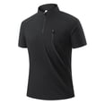 thumbnail image 4 of SAWOBUUN Mens Short Sleeve 1/4 Zip Shirt Quick Dry Breathable Stand Collar Top Lightweight Athletic Work T-Shirt, 4 of 9