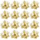 thumbnail image 1 of Flor de simulación navideña, 16 piezas de decoración para árbol de Navidad, decoración para árbol de Navidad con purpurina, adorno para árbol de Navidad, decoración navideña con purpurina A, 1 of 1