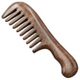 thumbnail image 1 of Sandalwood Wide Tooth Comb Curly Hair Portable Coarse Tooth Wooden Comb Hair Massage Tool Coarse, 1 of 5