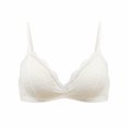 thumbnail image 3 of Jinhomg Women's Lace Bralettes Triangle Wireless Bras with Adjustable Straps V Neck Soft Unpadded Scalloped bras White 808590CD, 3 of 7