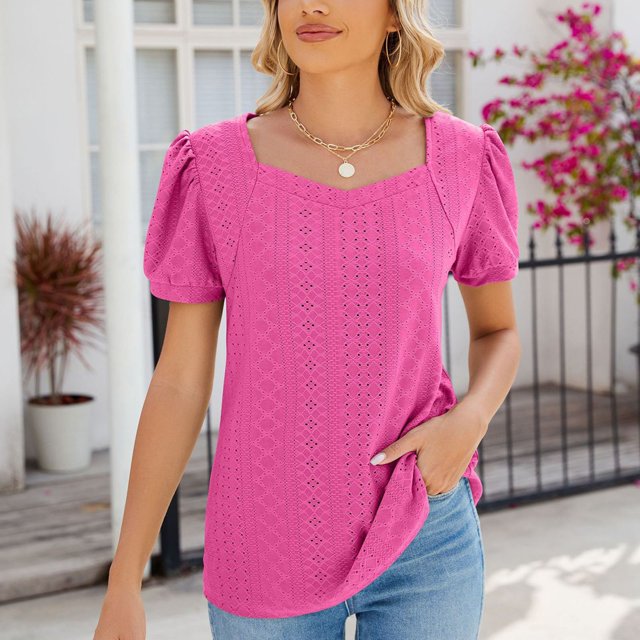 Blouses pour Femmes Mode pour Femmes Couleur Unie Manches Courtes Col en V Veste d'Automne