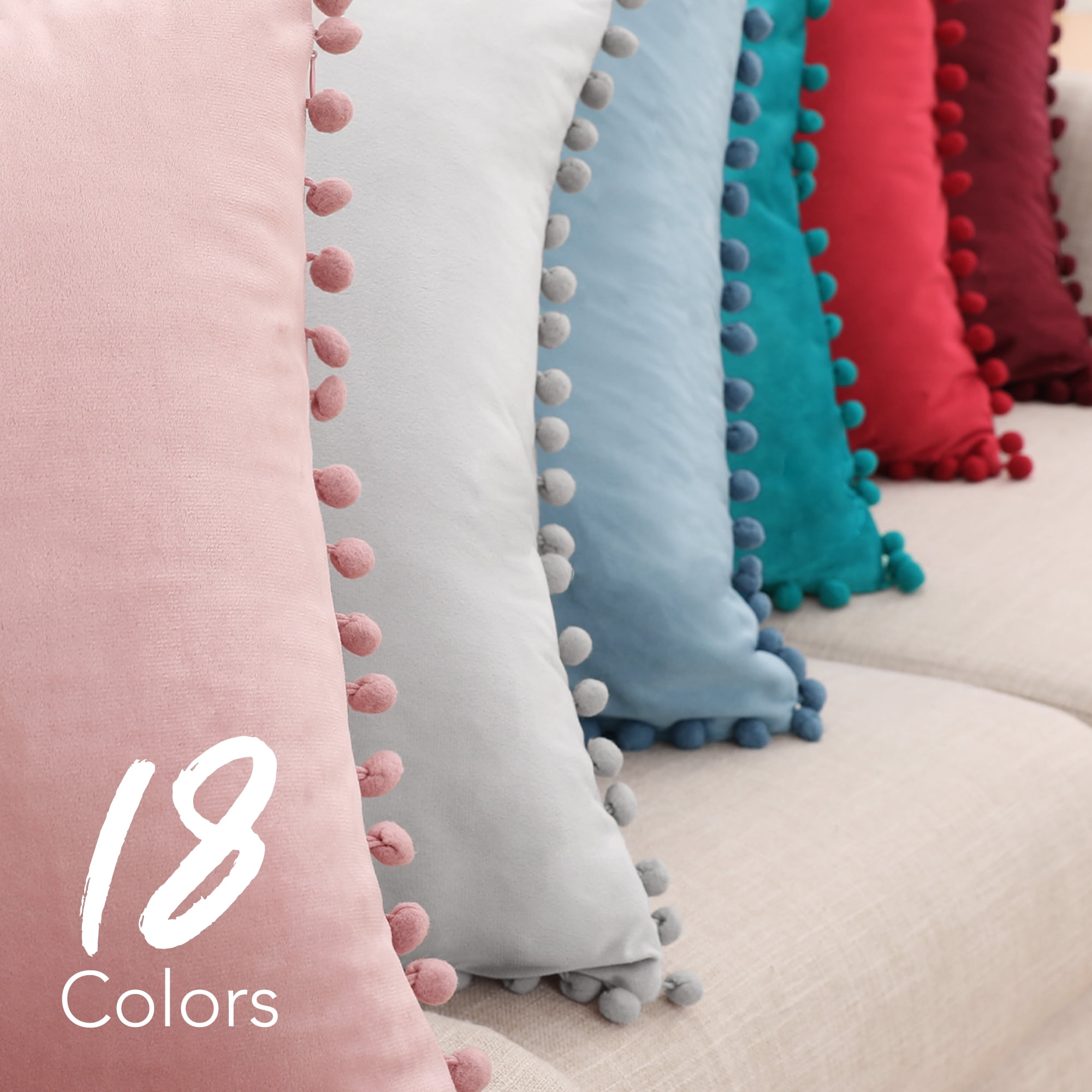 Deconovo Decorative Throw Pillow Covers 22x22 Velvet Pillow Cover