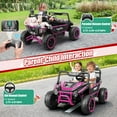 thumbnail image 5 of Funcid 24 Volt 2-Seater Ride on Toys, Ride on Cars with Remote Control, Metal Frame, 2 XL Electric Car for Kids, Power Car Wheels, UTV w/ Bluetooth, Music, 3 Speeds, Spring Suspension, Pink, 5 of 8