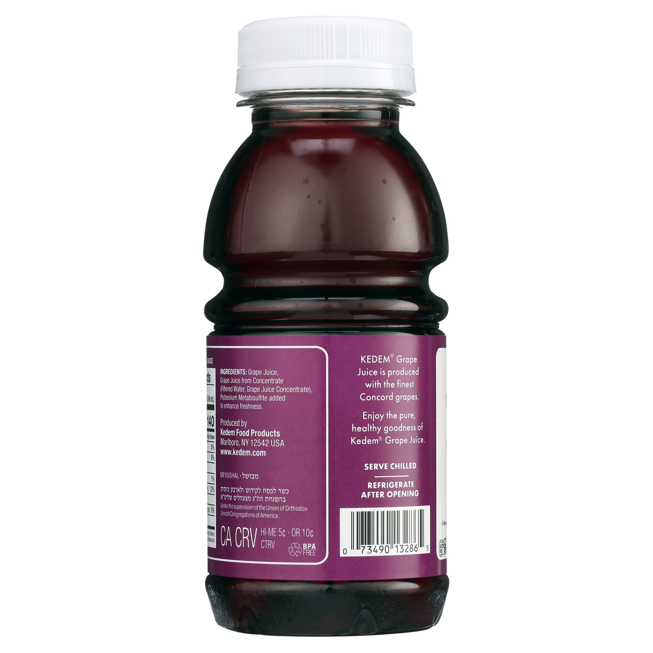 Kedem Grape Juice, 8oz BPA Free Plastic Bottle 12 Pack Made With Concord Grapes, Certified Kosher