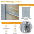 thumbnail image 4 of Spaco Bathroom Corner Storage Freestanding Floor Cabinet with Shutter Door-Gray, Bathroom Storage Cabinet for Entryway Storage, Home Office Furniture, 4 of 7