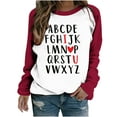 thumbnail image 2 of Jacenvly Valentine'S Day Shirts for Women Crewneck Sweatshirt Loose Long Sleeve Shirt Lightweight Contrast Color Valentine'S Day Printed Blouse Casual Tunic Tops Red, 2 of 3