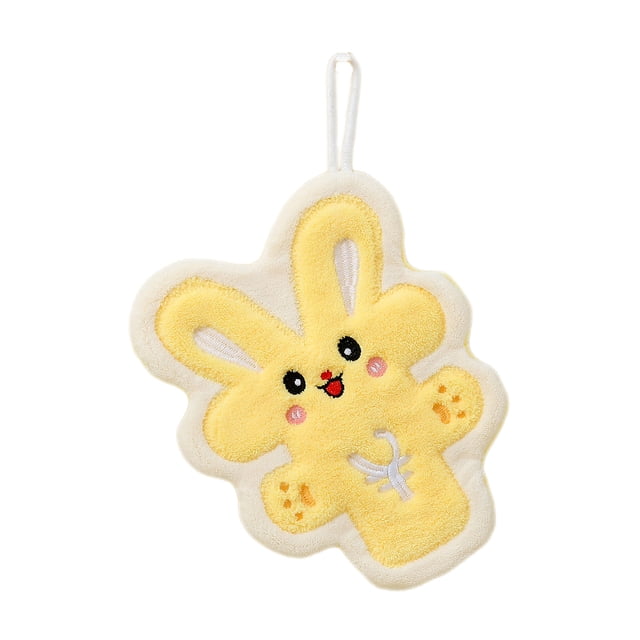 SLYNSHome Easter Rabbit Hand Towels for Kitchen Yellow Rabbit Kitchen Hanging Towels Soft Absorbent Towel for Bathroom