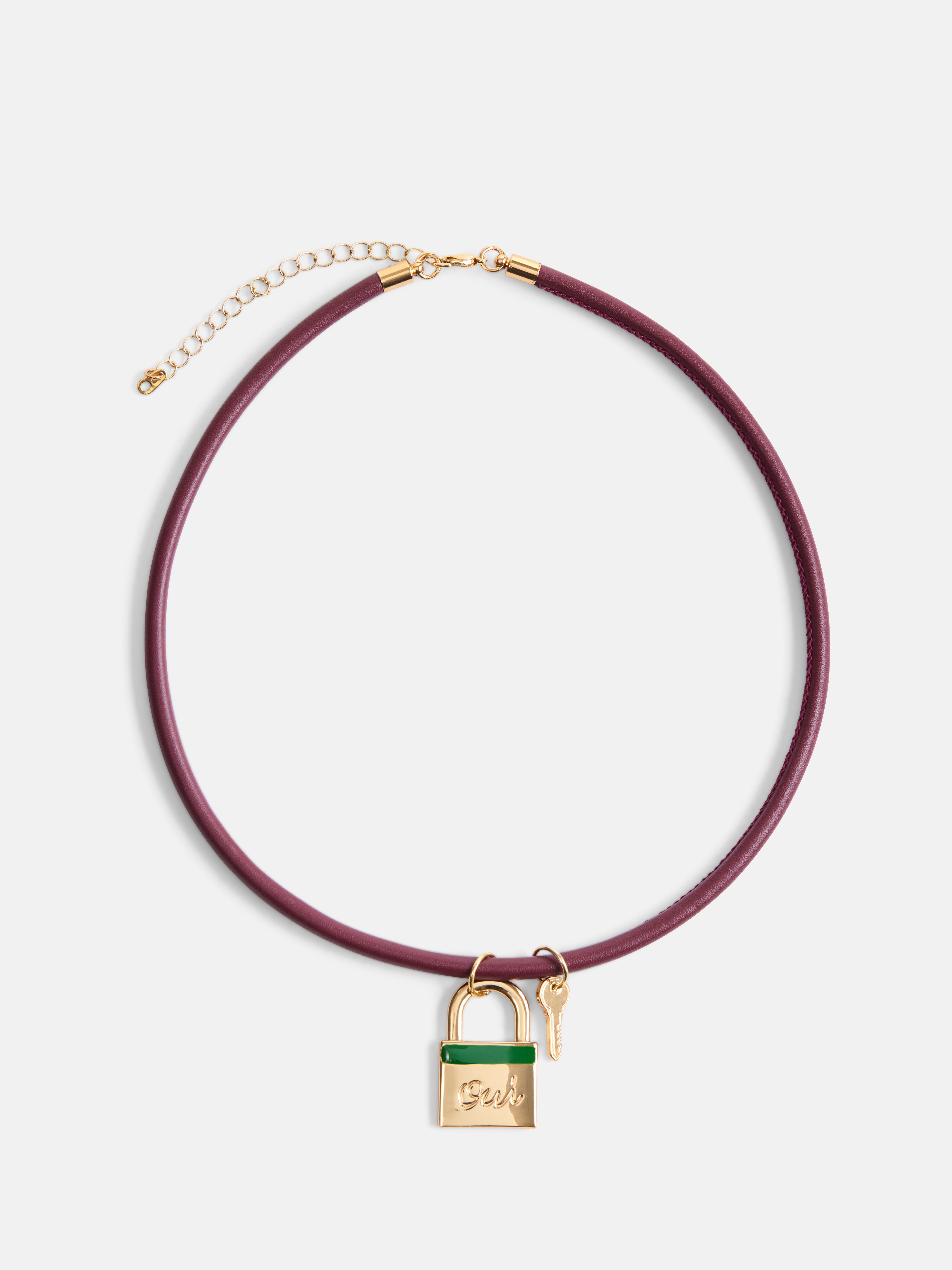 Free Assembly Women's Faux Leather Pendant Necklace, 18" + 3" Extender