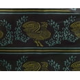 thumbnail image 4 of oneOone Georgette Viscose Fabric Stripe|Leaves & Hen Block Printed Fabric 1 Yard 42 Inch Wide, 4 of 4