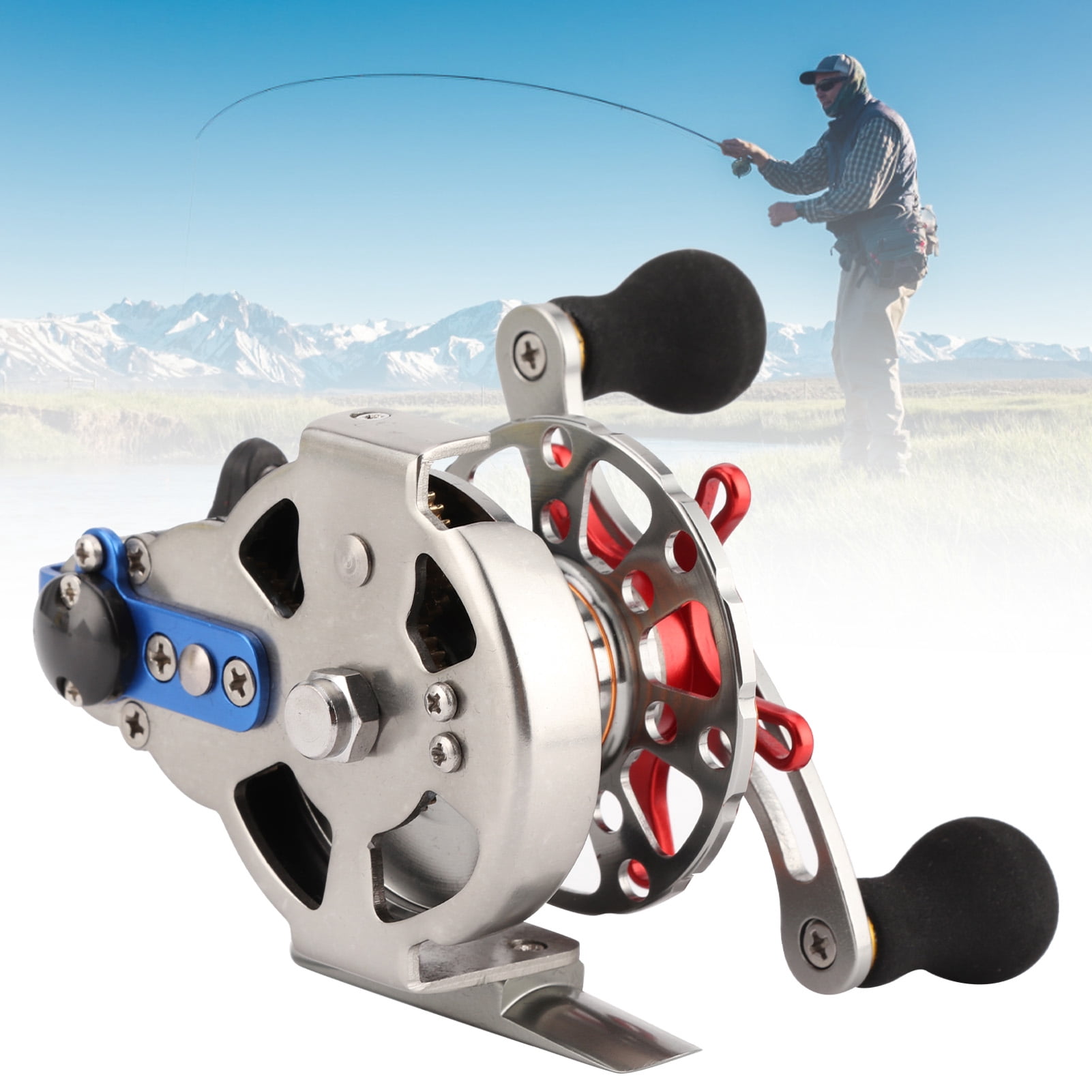NFTIGB BA60 All Metal Portable Raft Fishing Reel 2.5:1 Gear Ratio 2 BB Left-Handed Fishing Accessory for Saltwater and Freshwater (4.33 inches / 11 cm)