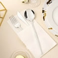thumbnail image 3 of BalsaCircle 24 Silver Disposable Premium Plastic Cutlery Spoon Fork Knife Set Wedding Party Decorations, 3 of 8