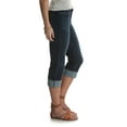 Women's denim cuffed curvy capri