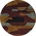 thumbnail image 1 of Ahgly Company Indoor Round Abstract Dark Scarlet Red Area Rugs, 7' Round, 1 of 6