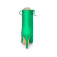 thumbnail image 2 of BLISSFUL STEP Women's Patent Leather Pointed Toe Lace Up Stiletto Heel Ankle Boots Grass Green 6.5, 2 of 8