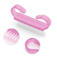 thumbnail image 3 of Unique Bargains 1 Pc Durable Translucent Horn Nail Brush for Cleaning Fingernails 2.44"x1.38" Pink, 3 of 6
