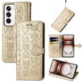 thumbnail image 1 of Funda Cartera FOXDOCK para OPPO Reno 12 , Flip PU con Relieve de Gatos y Perros, Tarjetero y Soporte, 1 of 6