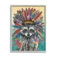 thumbnail image 4 of Stupell Industries Bold Tribal Raccoon Mixed Ephemera Collage Painting Painting Gray Framed Art Print Wall Art, Design by Lisa Morales, 4 of 5