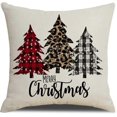 thumbnail image 2 of SZTXJ Set of 4 Christmas Pillowcases 18" x 18" Linen Farmhouse Christmas Decoration Cushion Pillow Case for Couch Kitchen Couch, Christmas Decor, Indo, 2 of 5