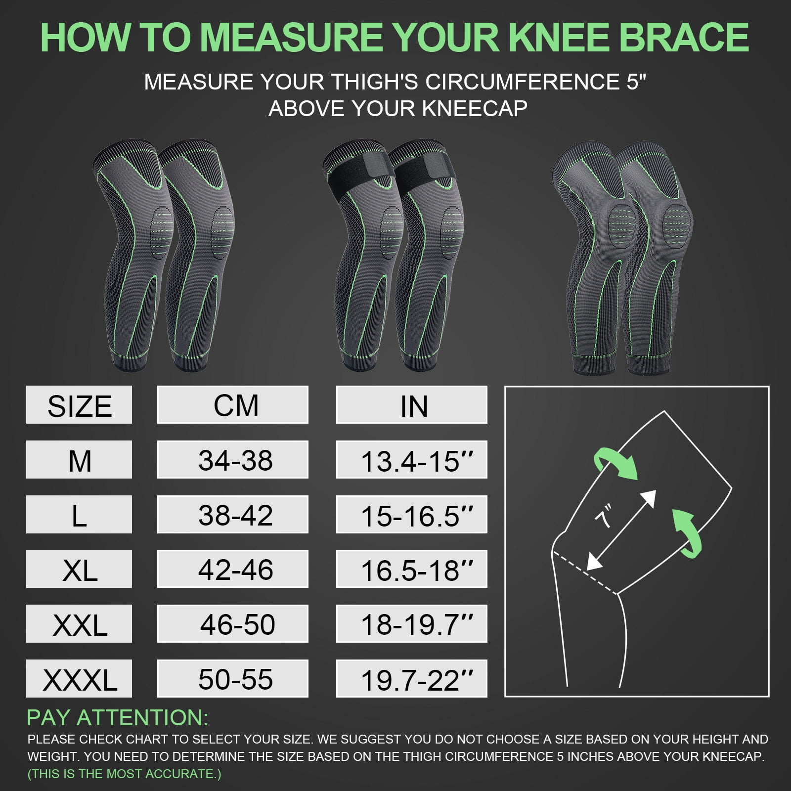Knee Sleeve Women Men Fit Breathable Performance Knitted Knee Pads for Sports Green L