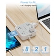 thumbnail image 3 of Regleta de alimentación con protector contra sobretensiones TESSAN de 15 pies con 8 salidas, 3 USB, 3 of 7