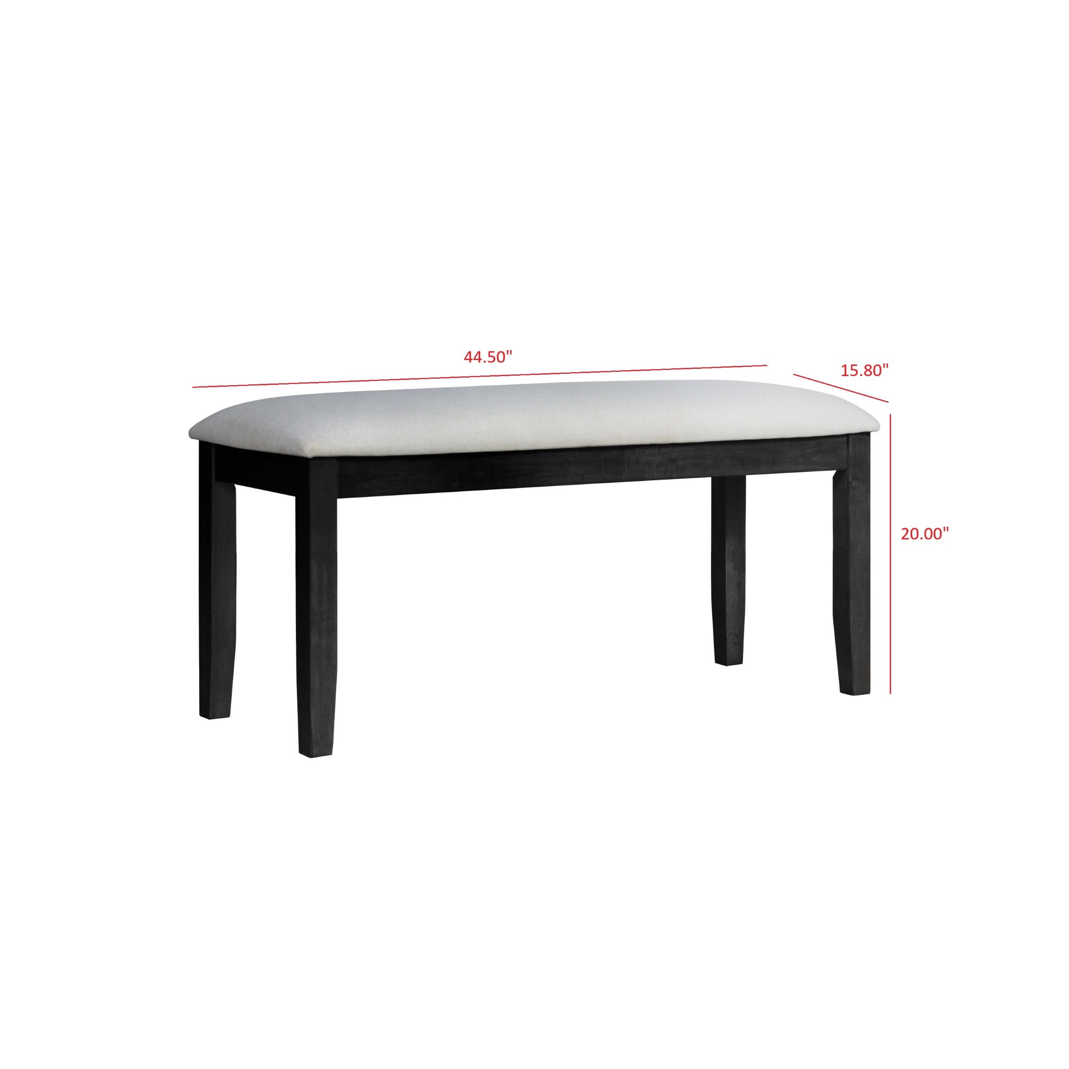 Home Design Vinita 6-Piece Dining Set with Rectangular Table, Cross Back Chairs, and Bench, Black