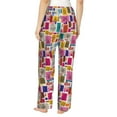 thumbnail image 3 of Naloa Cute Doodles Print Women’s Ultra-Soft Comfy Pajama Lounge Pants with Pockets & Drawstring, 3 of 8
