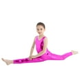 thumbnail image 4 of Eandarui Kids Girls Shiny Metallic Camisole Leotard Ballet Dance Workout Full Length Unitard Jumpsuit Rose M, 4 of 8