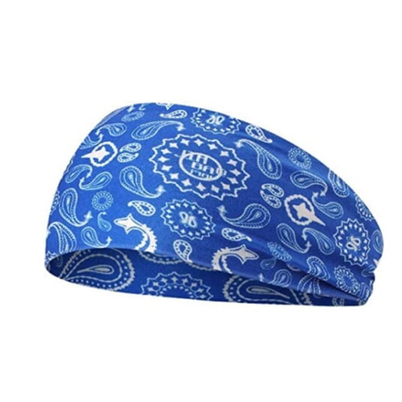 Sewkxo Wide Absorbent Sports Headbands for Men and Women for Moisture Wicking Suitable for Fitness Running Cycling Hiking Yoga Football Exercise,Dark Blue