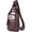 Coffee, variant on Leather Sling Bag for Men Crossbody Backpack with USB Charging Port Casual Daypack for Hiking Shoulder & Chest Bag Purse (Brown)