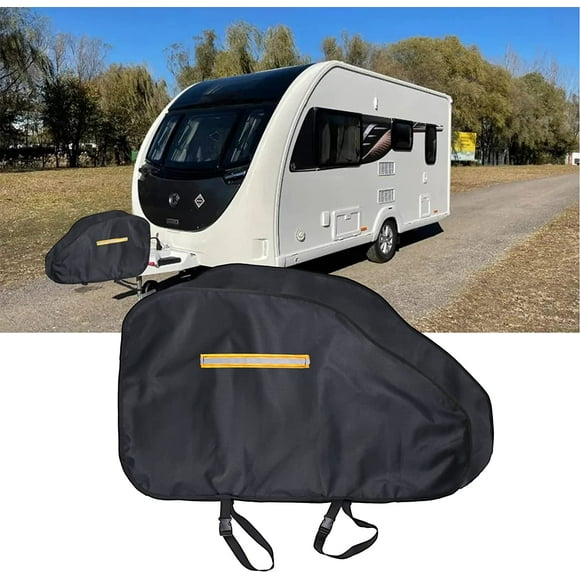 Andacar Caravan Hitch Cover, Waterproof Trailer Jack Cover Universal Trailer Hitch Covers Rain Snow Dust-Proof Hitch