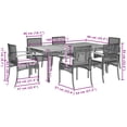 thumbnail image 4 of vidaXL 7 Piece Garden Dining Set with Cushions Grey Poly Rattan, 4 of 5